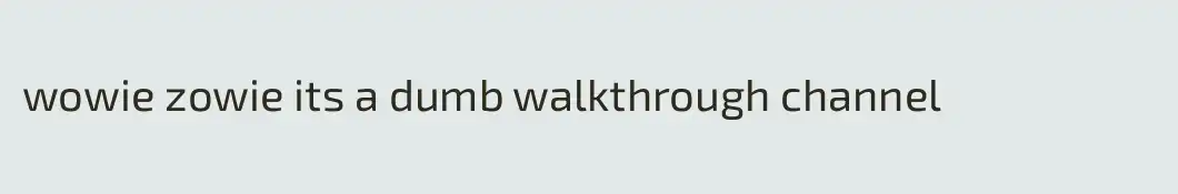 wowie zowie its a dumb walkthrough channel